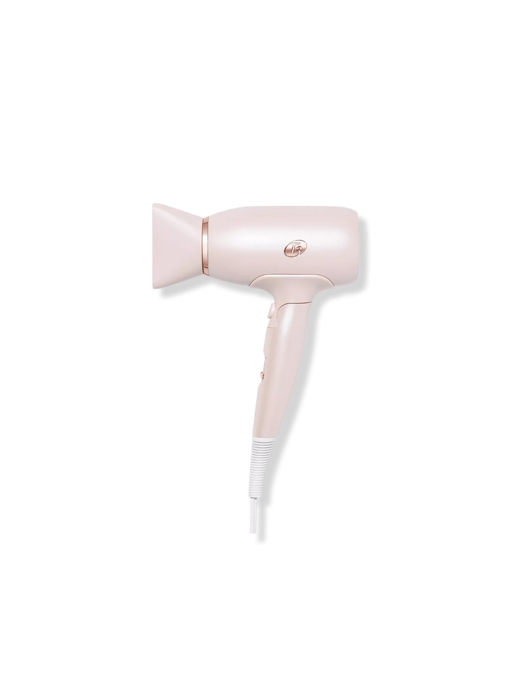 T3 Afar lightweight Travel Hair Dryer in Blush Pink and White